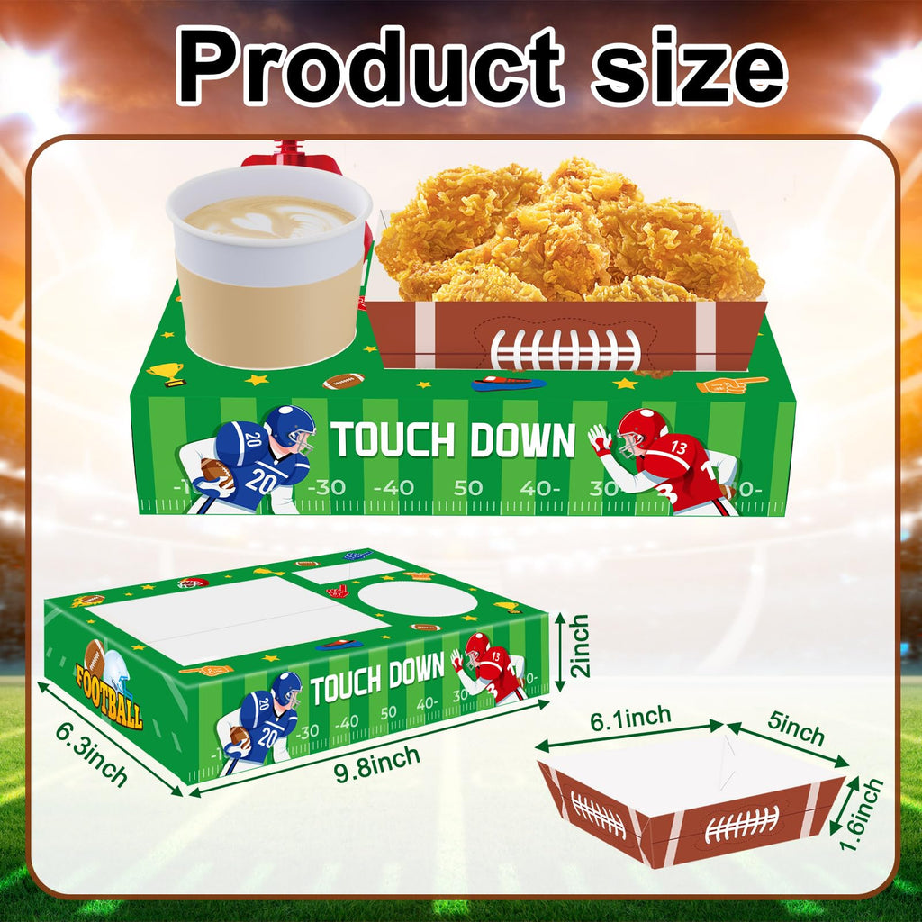 36Pcs Football Serving Trays And Platters Candy Popcorn French Fries Snack Trays Football Movie Boxes For Snacks Tray Football Party Supplies