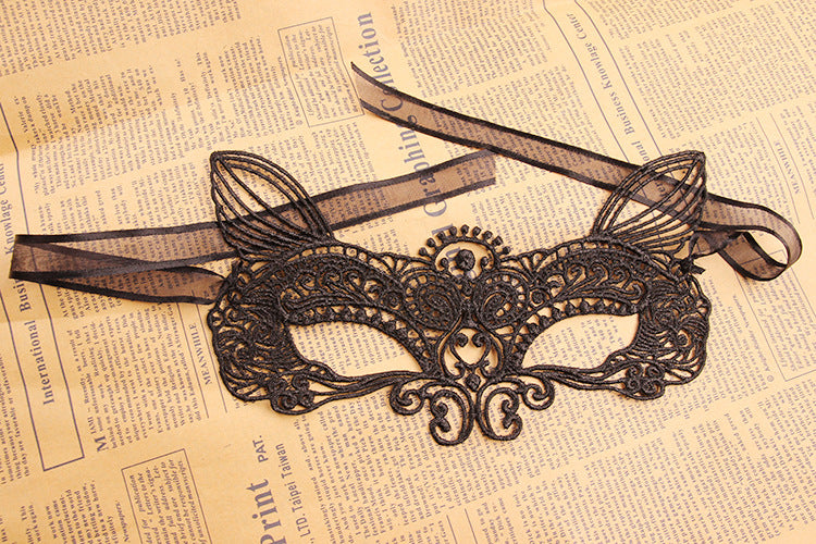 Black Lace Mystery Half Face Blindfold Jewelry