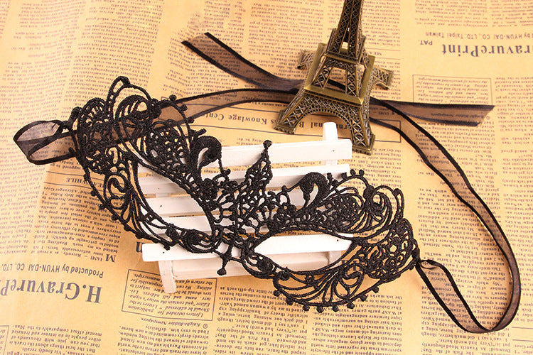 Black Lace Mystery Half Face Blindfold Jewelry