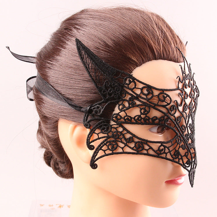Black Lace Mystery Half Face Blindfold Jewelry