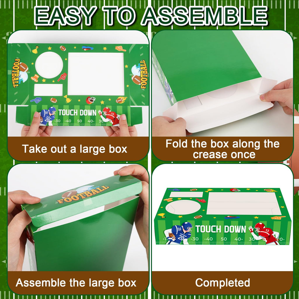 36Pcs Football Serving Trays And Platters Candy Popcorn French Fries Snack Trays Football Movie Boxes For Snacks Tray Football Party Supplies