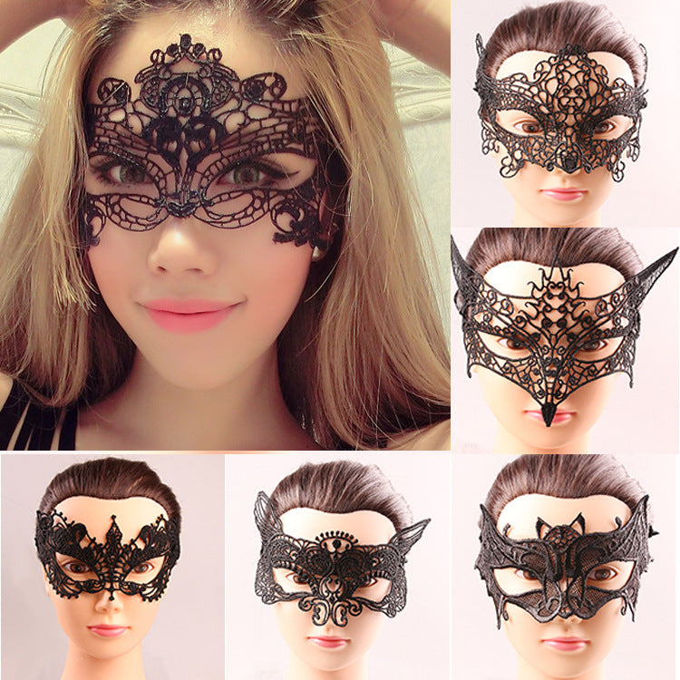 Black Lace Mystery Half Face Blindfold Jewelry